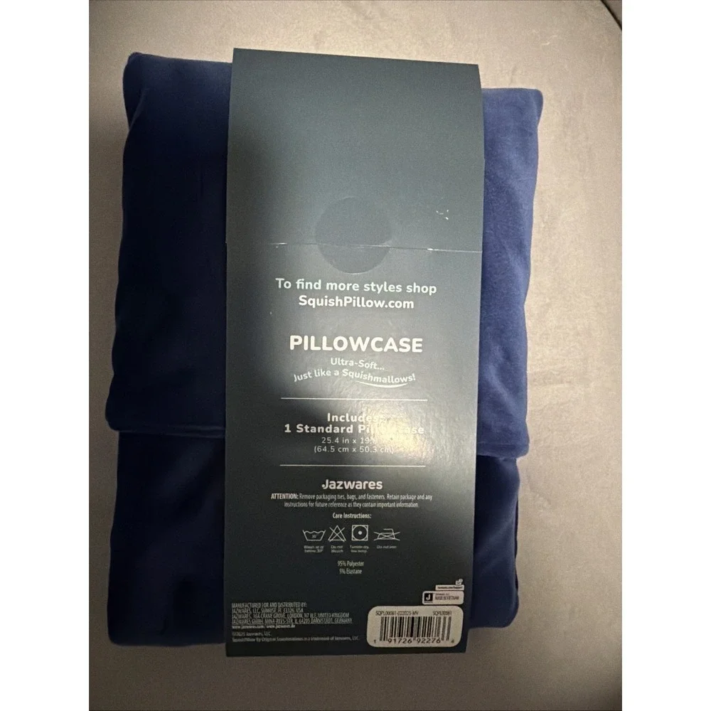 SquishPillow by Original Squishmallows Ultra Soft Standard Pillowcase - Navy